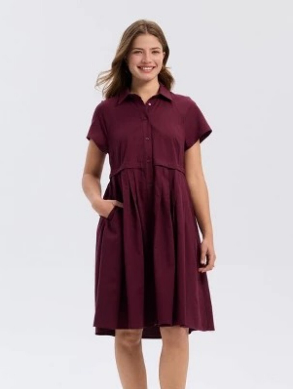 NWT Universal Thread Burgundy Shirt Dress Size S